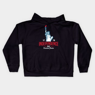 4th of July 1776  American independence day design Kids Hoodie